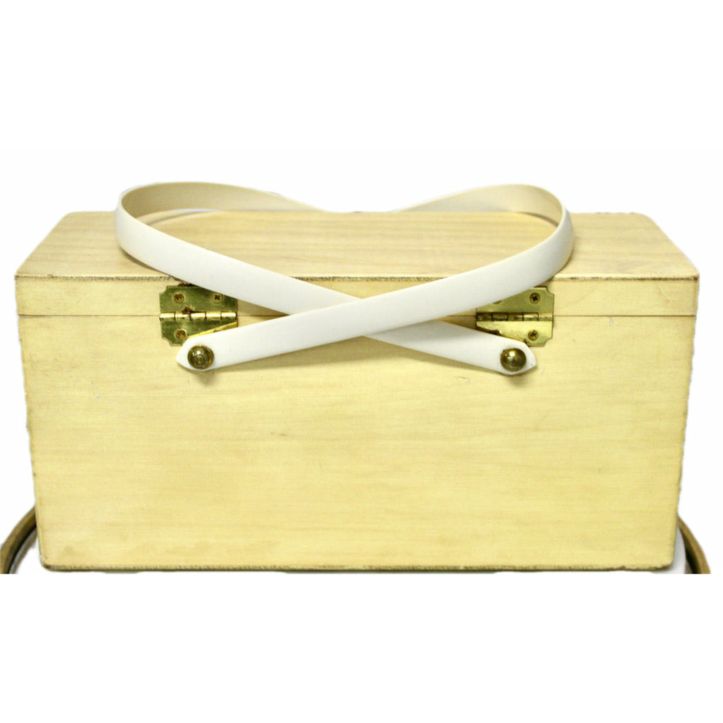 Enid Collins Box Bag Purse Elegant Natural Wood 1960s Texas purse The Best Vintage Clothing