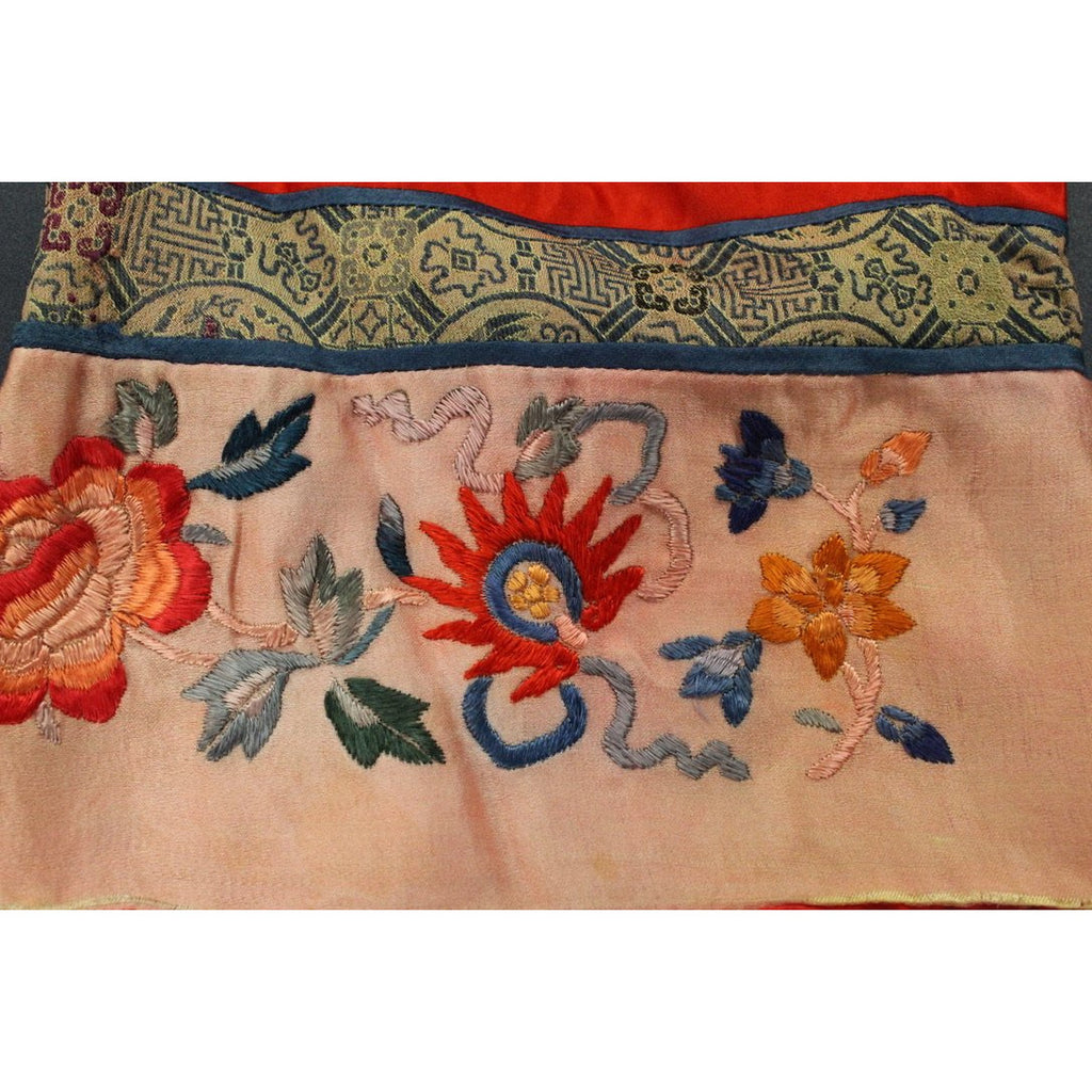 Antique Victorian Chinese Robe Coat Red Silk Embroidered Includes Free Brooch! Cart2cart The Best Vintage Clothing