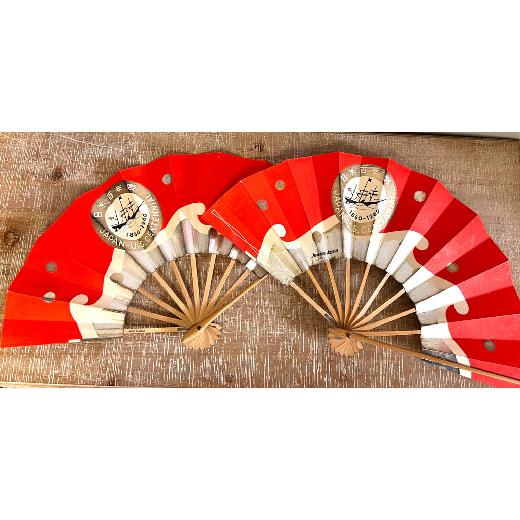 Vintage Japan-Us Centennial Folding Fans Provenance Cart2cart The Best Vintage Clothing