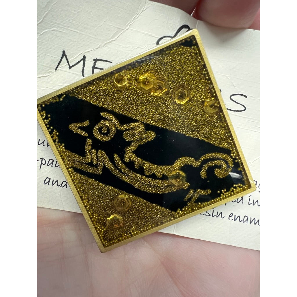 Brooch Mexican Hand Painted Skirt 1940S Mexi-Gems Cart2cart The Best Vintage Clothing