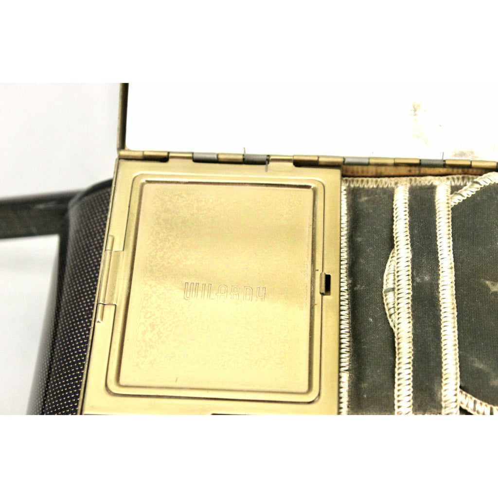 VTG Wilardy Periwinkle Iridescent Lucite Bag With Compact In Lid 1940s Box Purse New Arrivals The Best Vintage Clothing