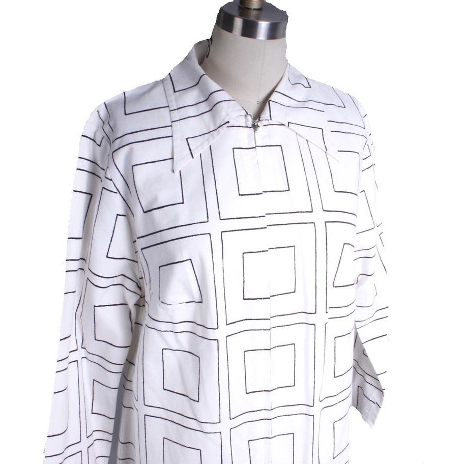 Vintage 1970s Scandinavian Designer Vuokko Squares Print A-Line Dress M marimekko Vuokko