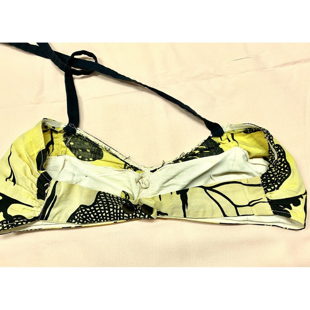 VTG Louella Ballerino 1940s Swimsuit 2 PC RARE Bates Fabric Undersea Yellow New Arrivals The Best Vintage Clothing