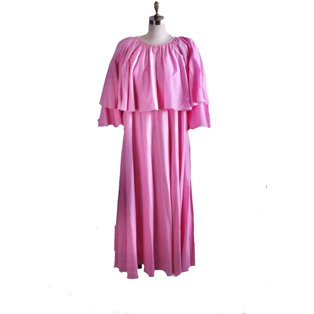 Fab Vintage Vuokko Designer Angel Sleeve Cape Gown Pink Cotton Tent Dress S marimekko The Best Vintage Clothing