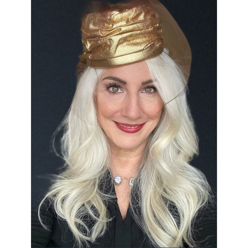 Vintage Gold Metallic Cocktail Hat Don Anderson 1950S Hats Don Anderson