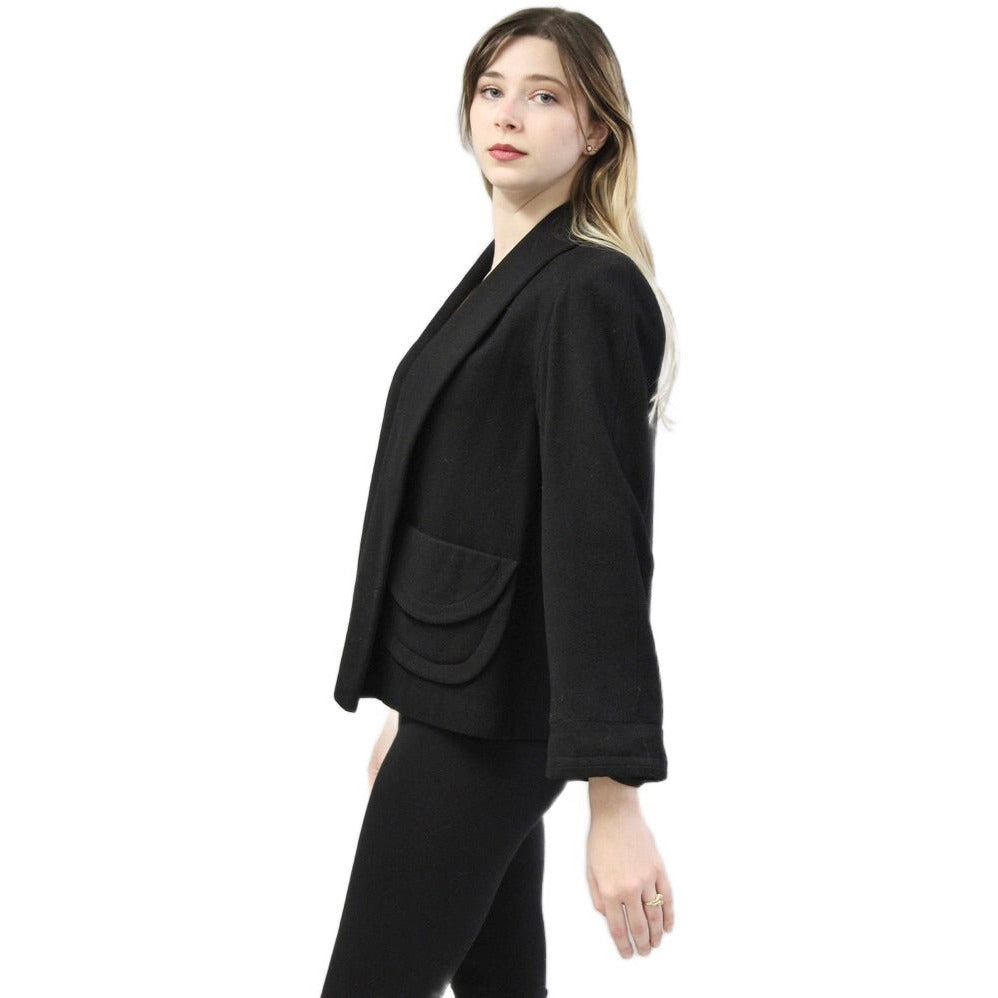 Little Black Wool Vintage Swing Jacket Coat 1940s 1950s S/M Short coat The Best Vintage Clothing