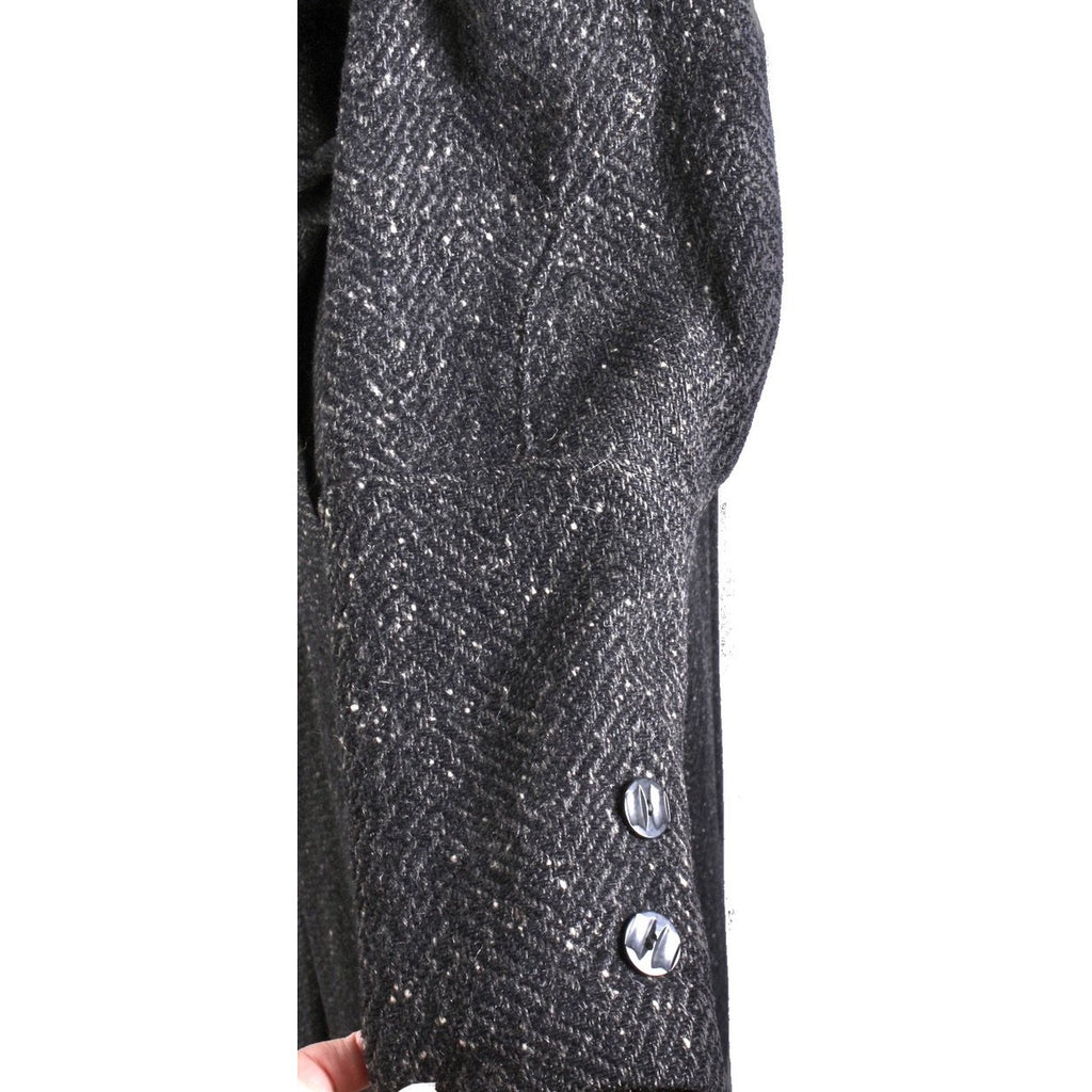 Womens 1920s Art Deco Coat Downton Miss Fisher Heavy Tweed Large Fur Trimmed The Best Vintage Clothing