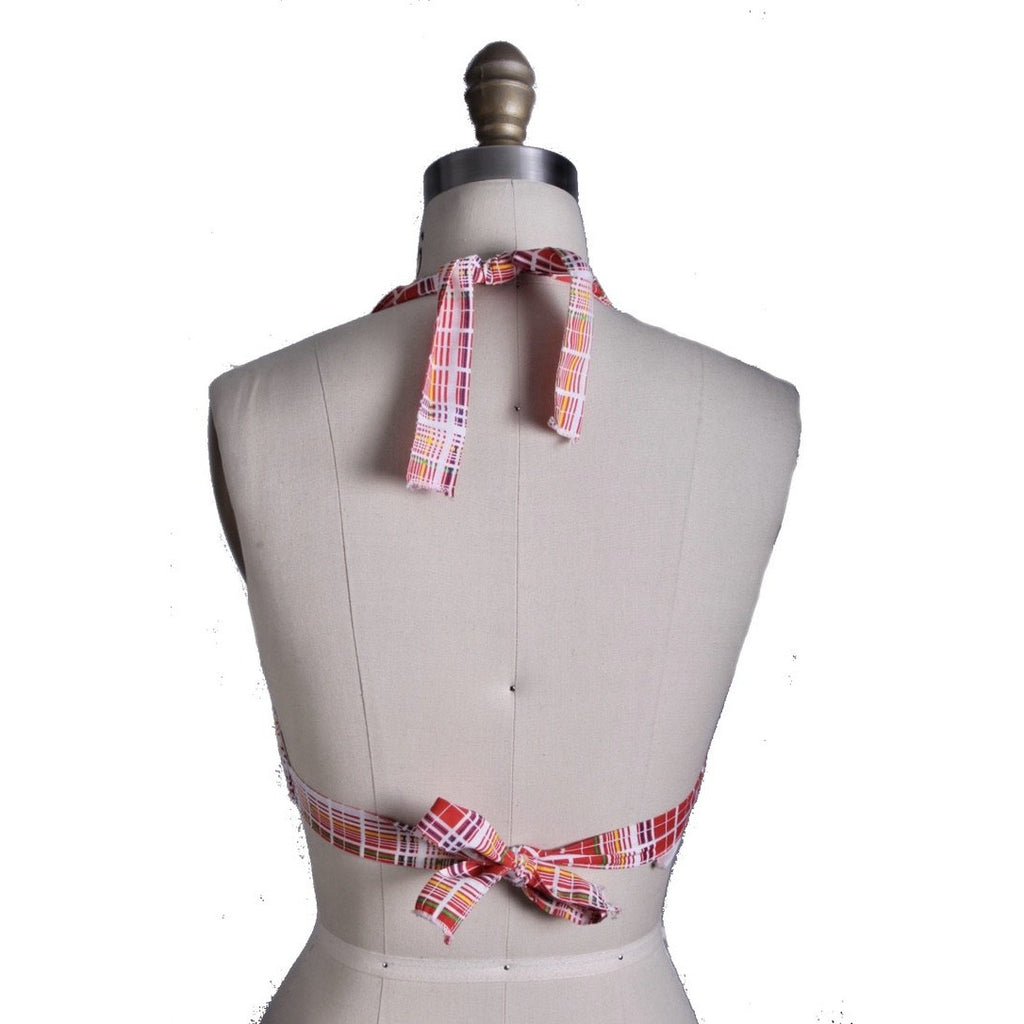 Vintage Halter Top Red Plaid Womens XS 1970s top The Best Vintage Clothing