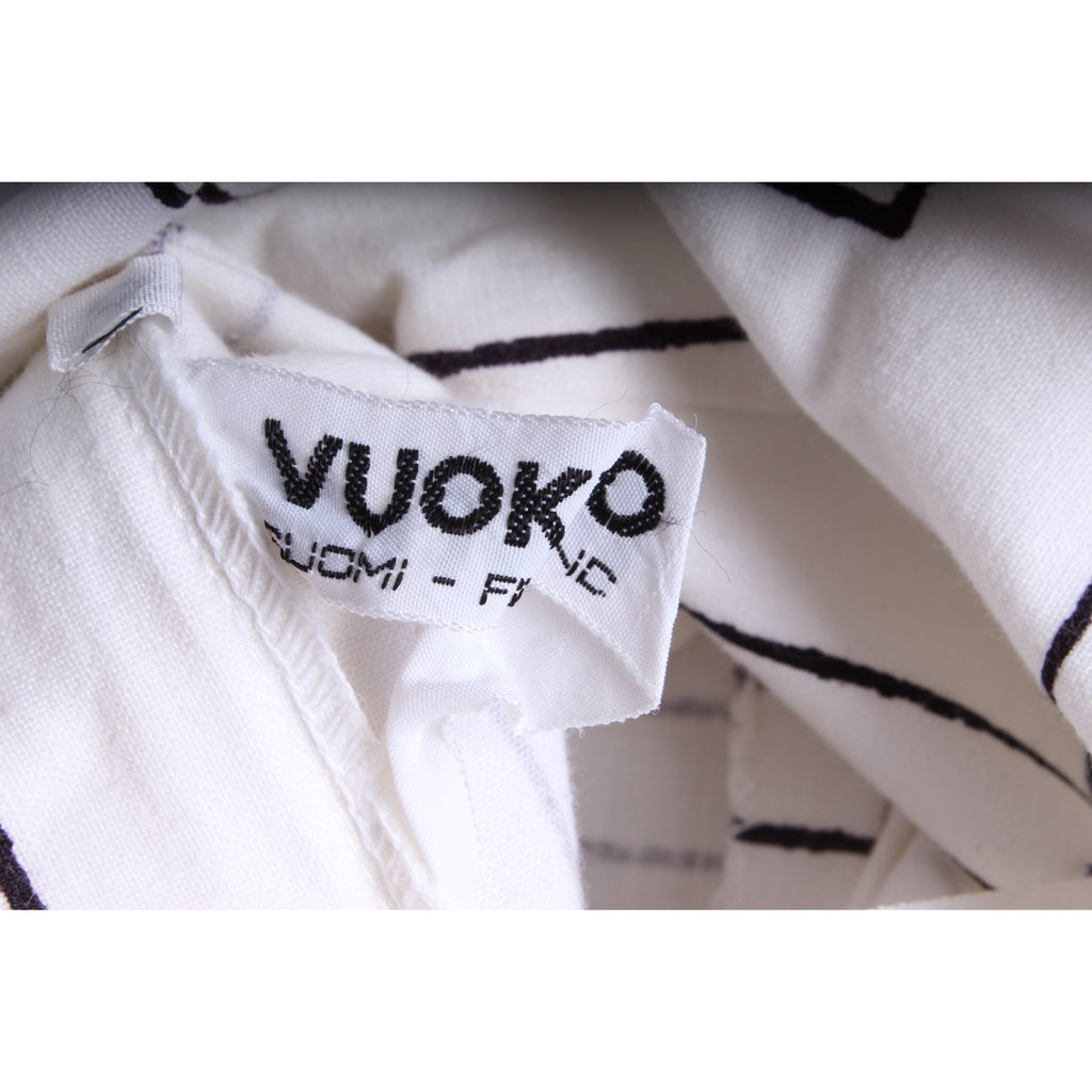 Vintage 1970s Scandinavian Designer Vuokko Squares Print A-Line Dress M marimekko Vuokko