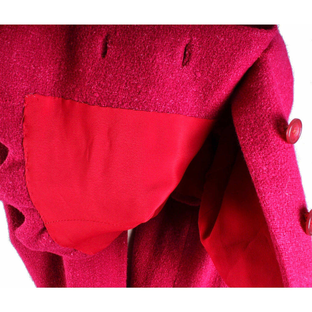Vintage Raspberry Nubby Wool Fitted 40s 50s Suit Jacket Small Womens Coats & Jackets The Best Vintage Clothing