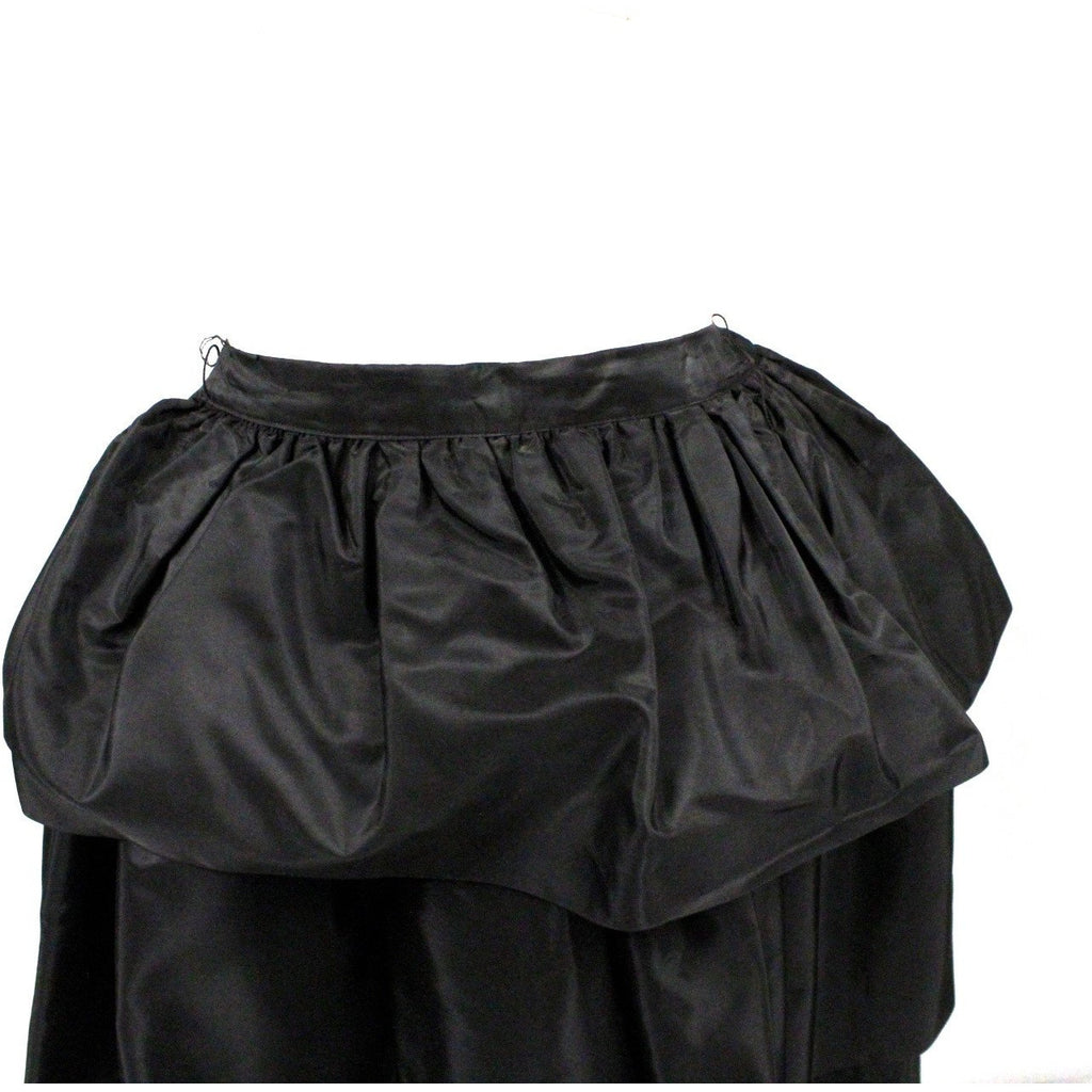 Vintage Womens Full Skirt 3 Tier Ruffled Black Taffeta 1940S 24" Waist XS Cart2cart The Best Vintage Clothing
