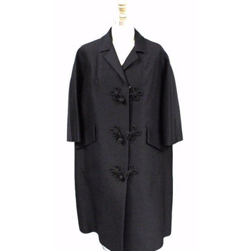 Vintage Womens Evening Coat Black Fine Wool 1950S Oriental Style Frogs Large Cart2cart The Best Vintage Clothing