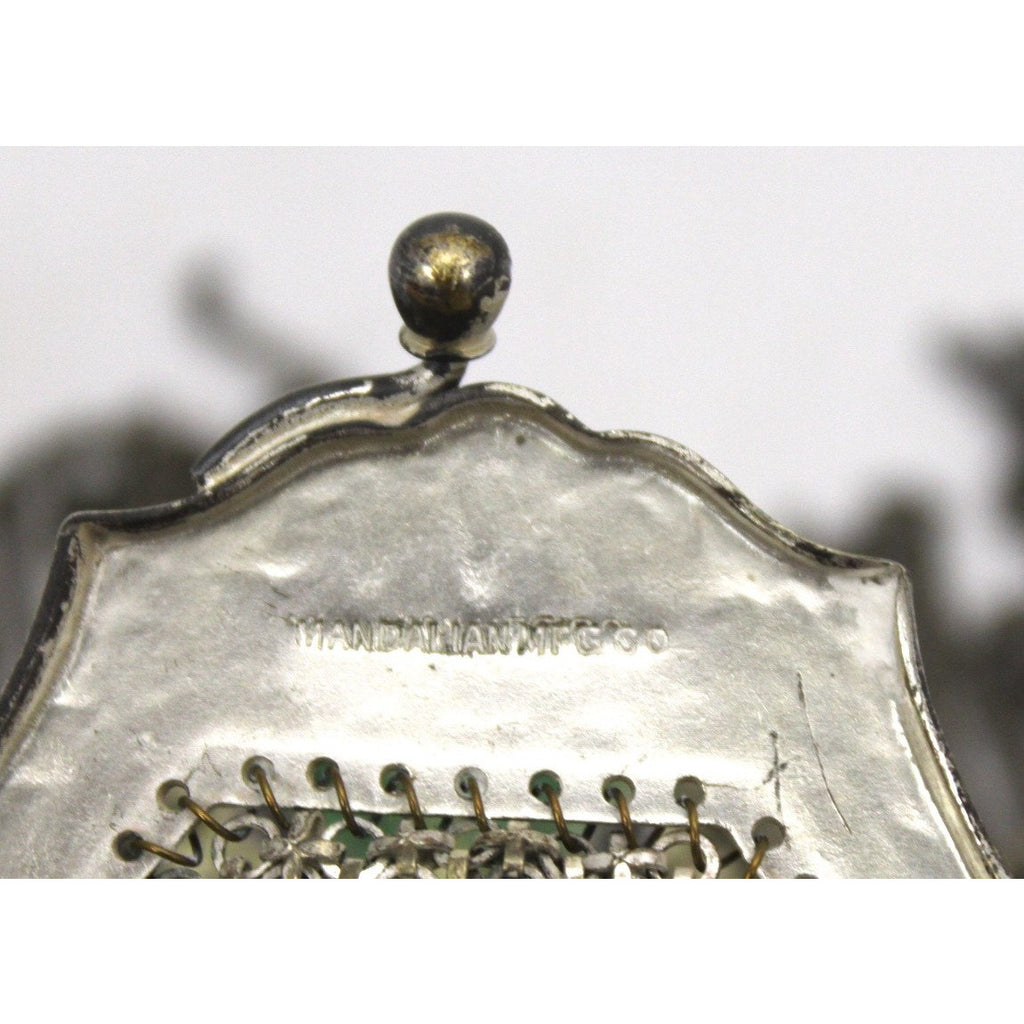 Antique Art Deco MANDALIAN MFG. CO. signed 1920s Mesh Metal Purse Purple Green Birds purses The Best Vintage Clothing