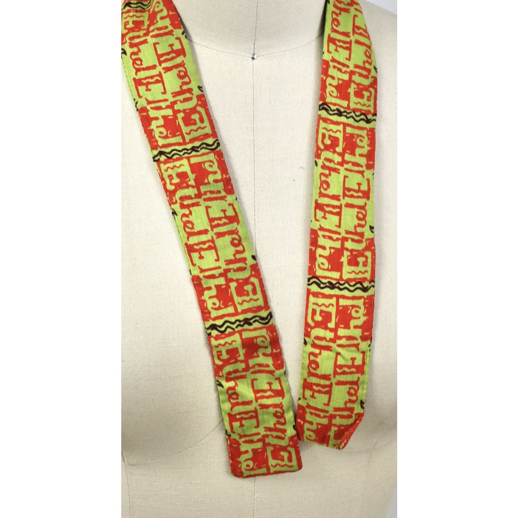 Ethel Lost Her Scarf Tie! 1950s Rayon Orange Green The Best Vintage Clothing