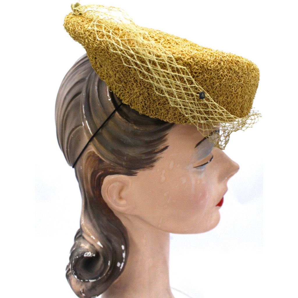 Mr. John Vintage Hat Fascinator Early Straw Hat 1940S Hats Mr. John