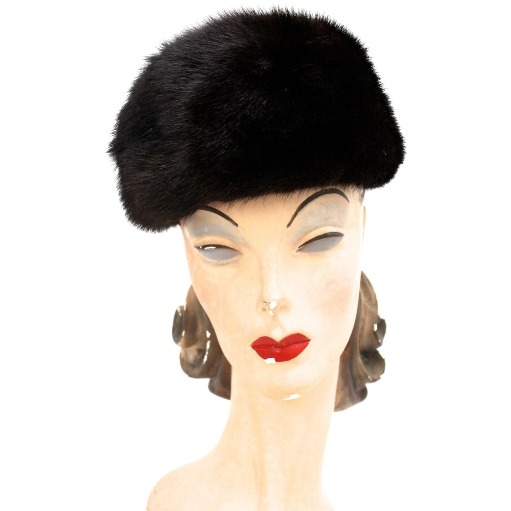 Fabulous Blackglama Black Ranch Mink Full Length Coat Sable Collar Large- Free Matching Hat The Best Vintage Clothing