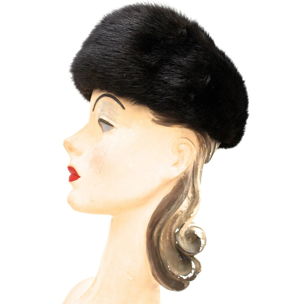 Fabulous Blackglama Black Ranch Mink Full Length Coat Sable Collar Large- Free Matching Hat The Best Vintage Clothing