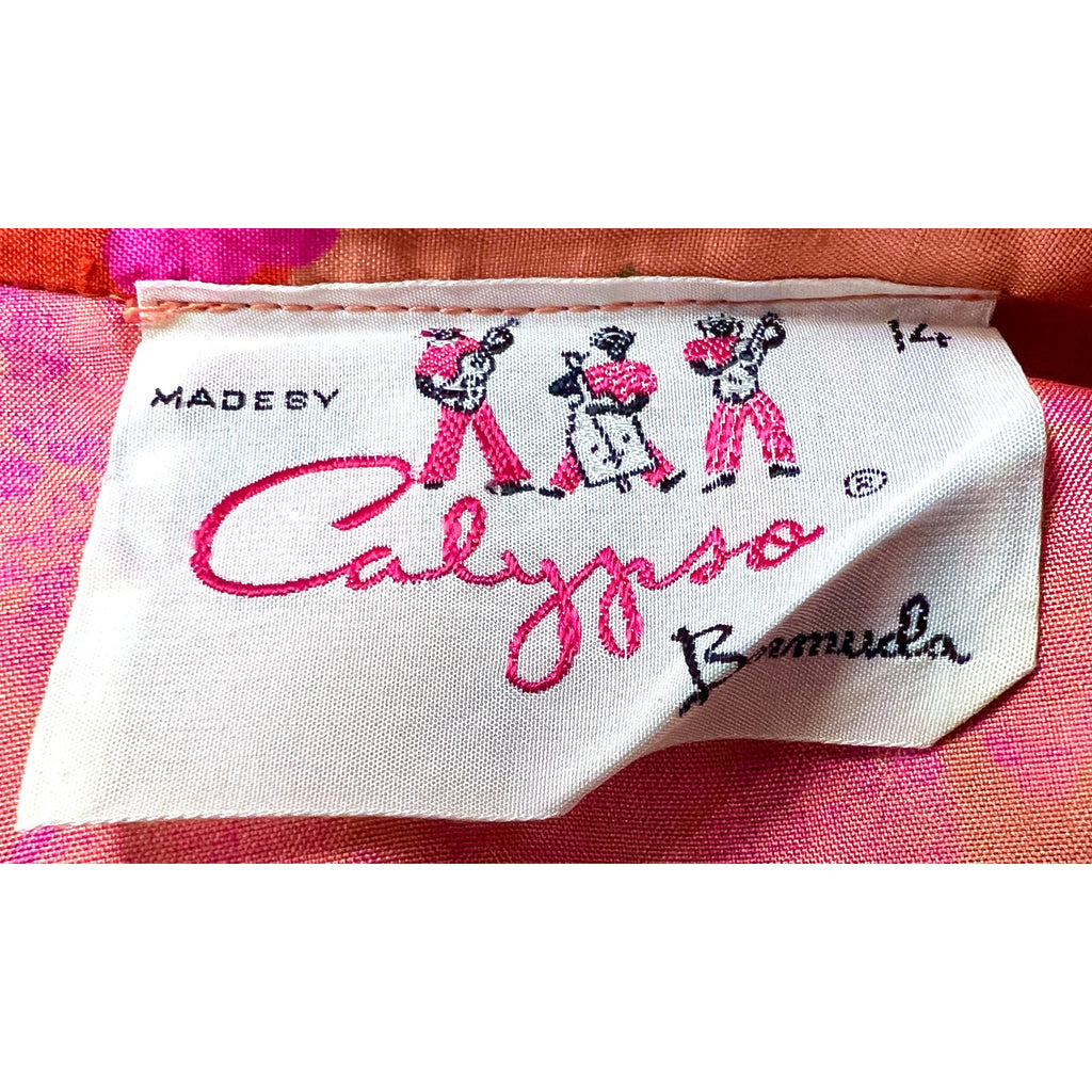 Vintage Calypso Colorful Mod Silk Tunic 1960s M/L tops The Best Vintage Clothing