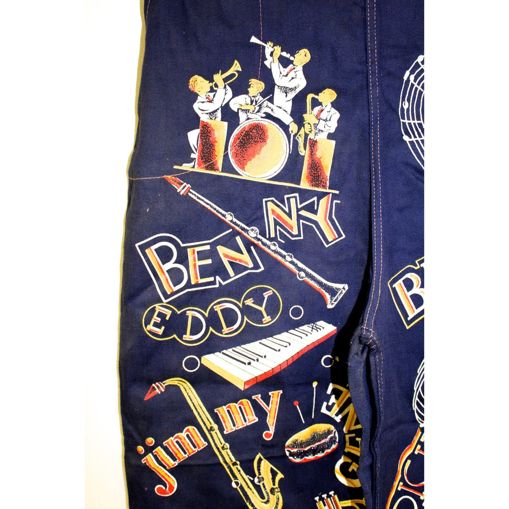 RARE Vintage Womens Girls Jeans Pants 1940s Deadstock Amazing Big Band Graphics High Waist The Best Vintage Clothing