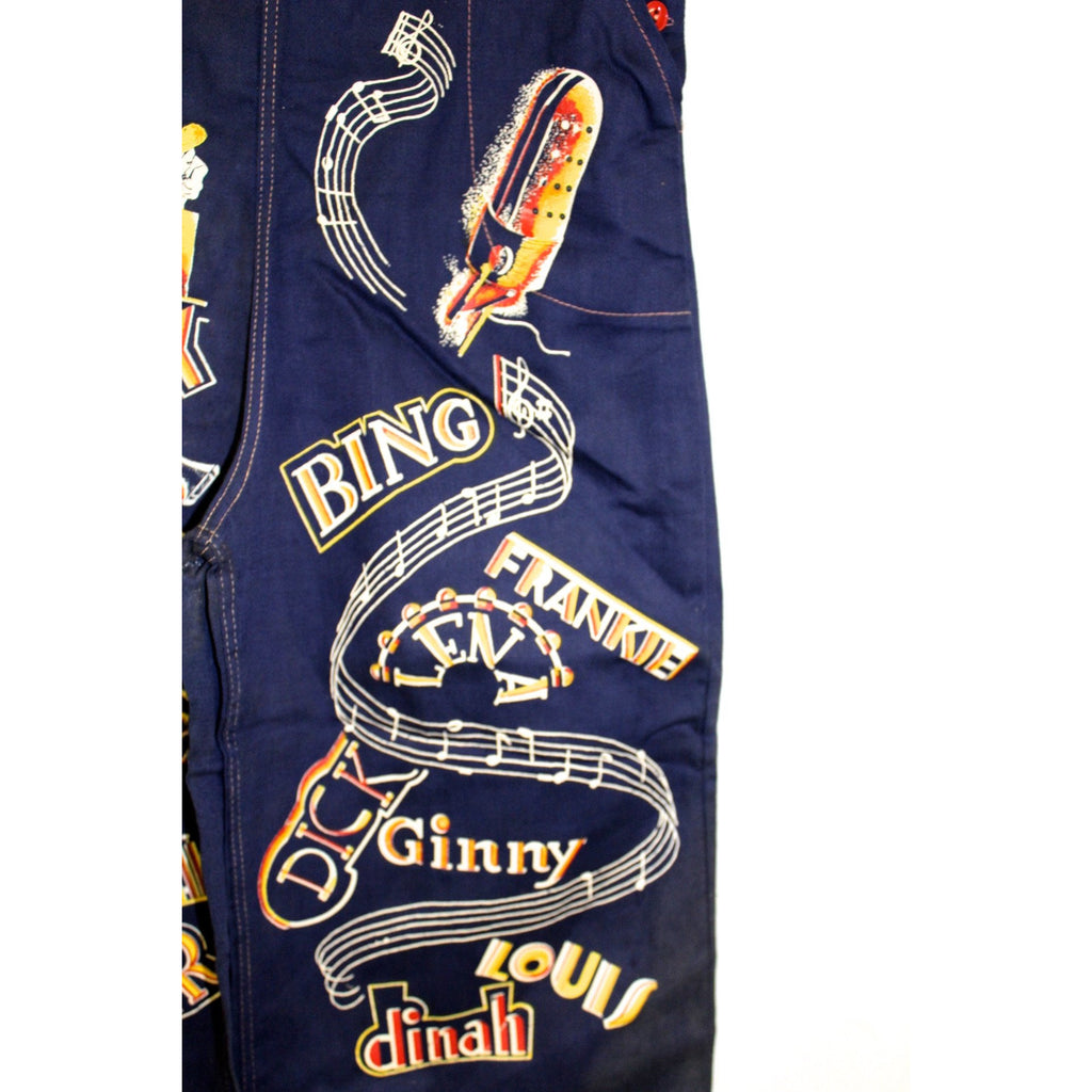 RARE Vintage Womens Girls Jeans Pants 1940s Deadstock Amazing Big Band Graphics High Waist The Best Vintage Clothing