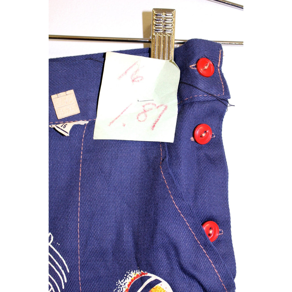 RARE Vintage Womens Girls Jeans Pants 1940s Deadstock Amazing Big Band Graphics High Waist The Best Vintage Clothing