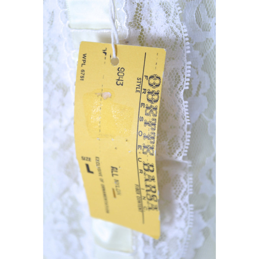 Odette Barsa Vintage Nylon Lingerie Nightgown Robe Set Lace Peignoir Negligee Yellow L NWT 1960s The Best Vintage Clothing