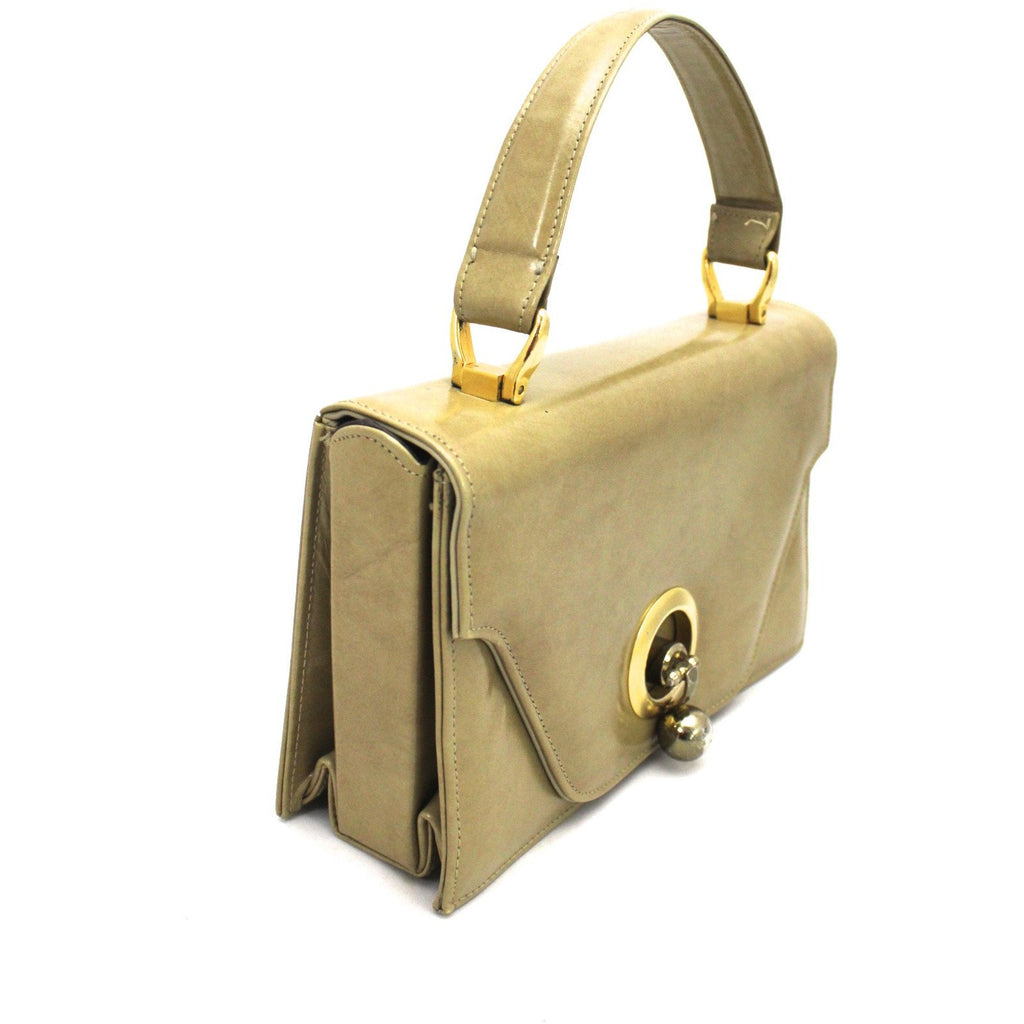 Rare VTG 1960s Rosina Ferragamo Schiavone Handbag Cool Knob Clasp Camel Tones  Leather - The Best Vintage Clothing
 - 1