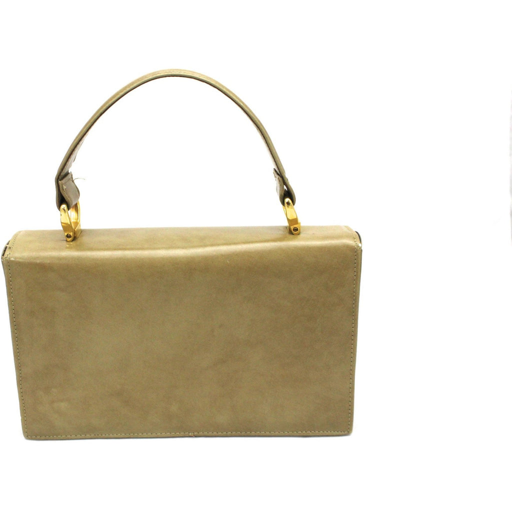 Rare Vintage 1960s Rosina Ferragamo Schiavone Handbag Cool Knob Clasp Camel Tones Leather purses The Best Vintage Clothing