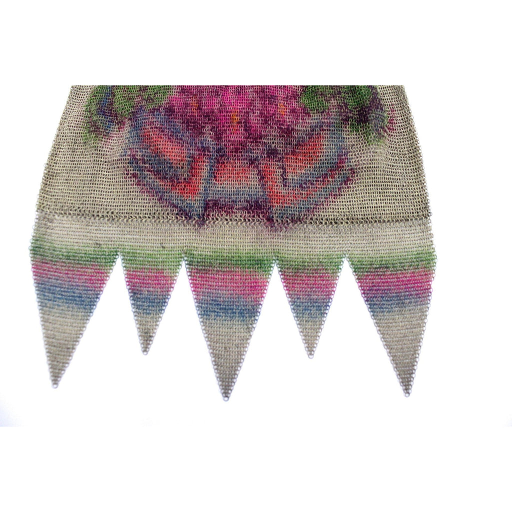 Antique Fine Mesh Purse Floral 1920s Art Deco Large Gold Deco Frame Pointed Hem The Best Vintage Clothing