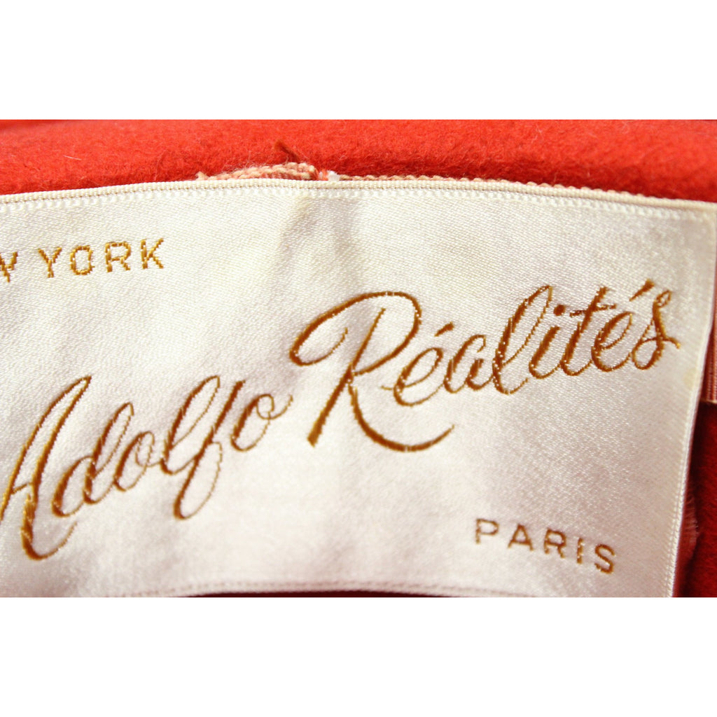 Vintage Adolfo Realities Red Fur Felt Brimmed Hat Church 1960s Chinstrap The Best Vintage Clothing