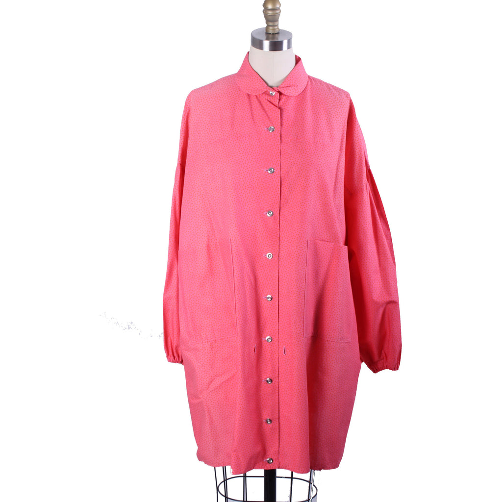 Vintage Marimekko Cotton Blouse Tunic Blouson Pink Orange Dot Print 19 ...