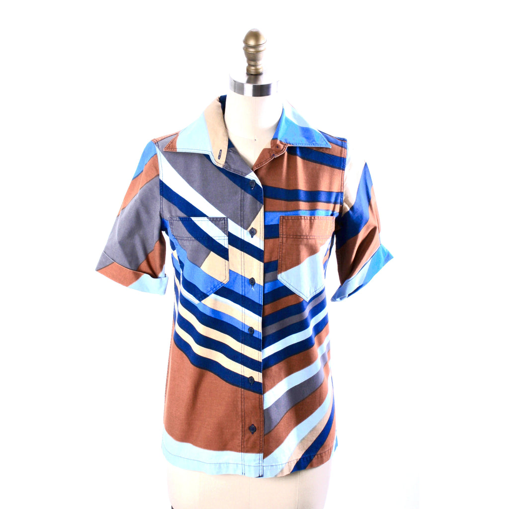 1960s VTG Marimekko Finnish Designer Shirt Colorful Abstract Sz 38/10 S/M marimekko The Best Vintage Clothing