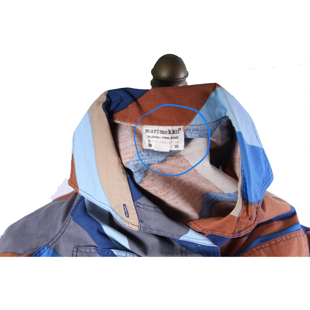 1960s VTG Marimekko Finnish Designer Shirt Colorful Abstract Sz 38/10 S/M marimekko The Best Vintage Clothing