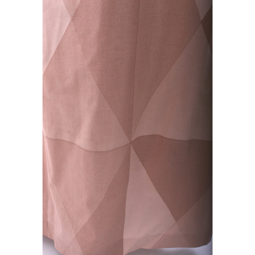 RARE VTG 1970s Marimekko Maxi Dress Flesh Pink Geometric Cotton Puff Sleeve S marimekko The Best Vintage Clothing