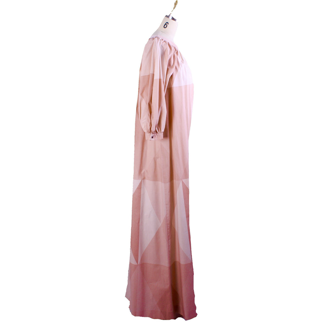 Rare Vintage Marimekko Pink Flesh Tones Geometric Print Maxi Dress 197 ...