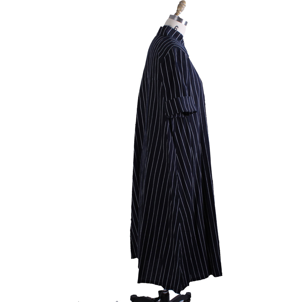 Vintage Vuokko Printed Cotton Shirt Dress 1970s Black & White Stripes 42/ M L marimekko The Best Vintage Clothing