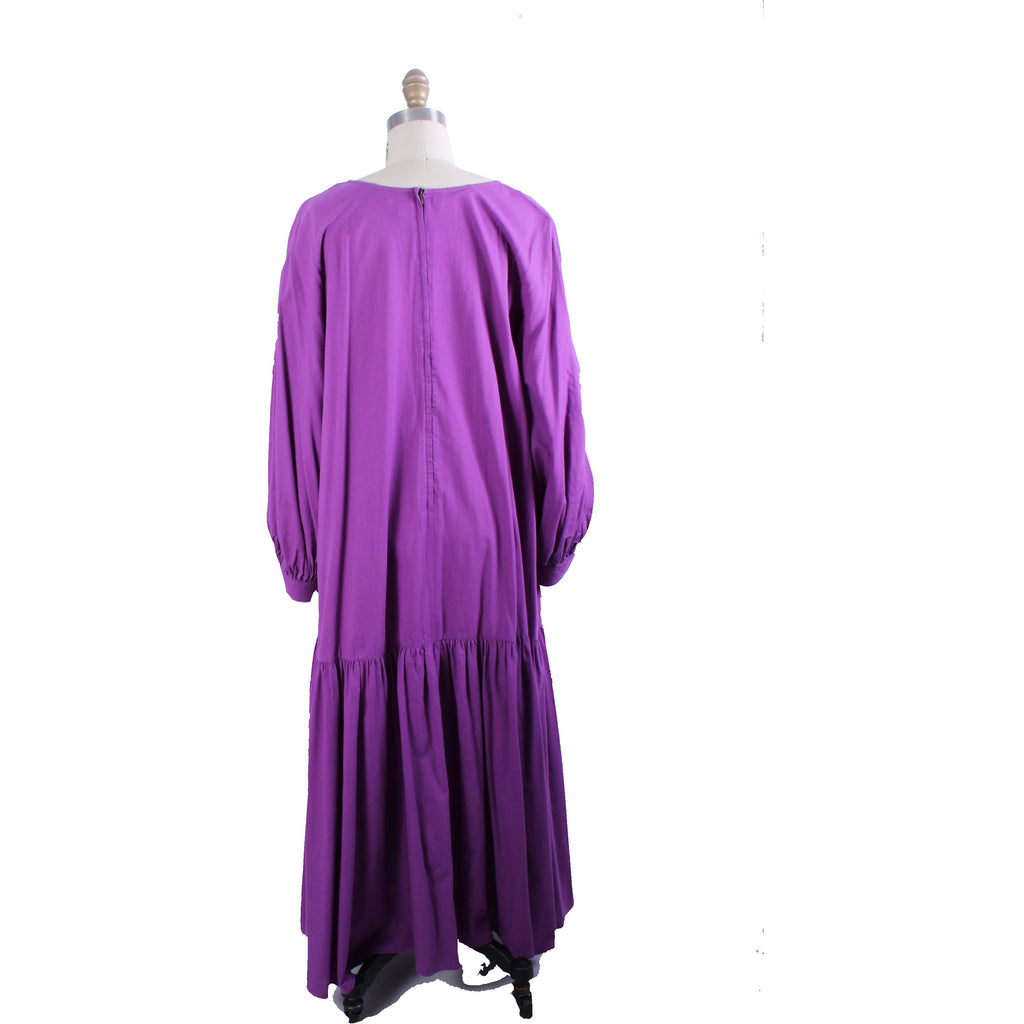 1970s Vuokko Maxi Tent Dress Violet Purple Cotton Sz M 38 Mod Designer marimekko Vuokko