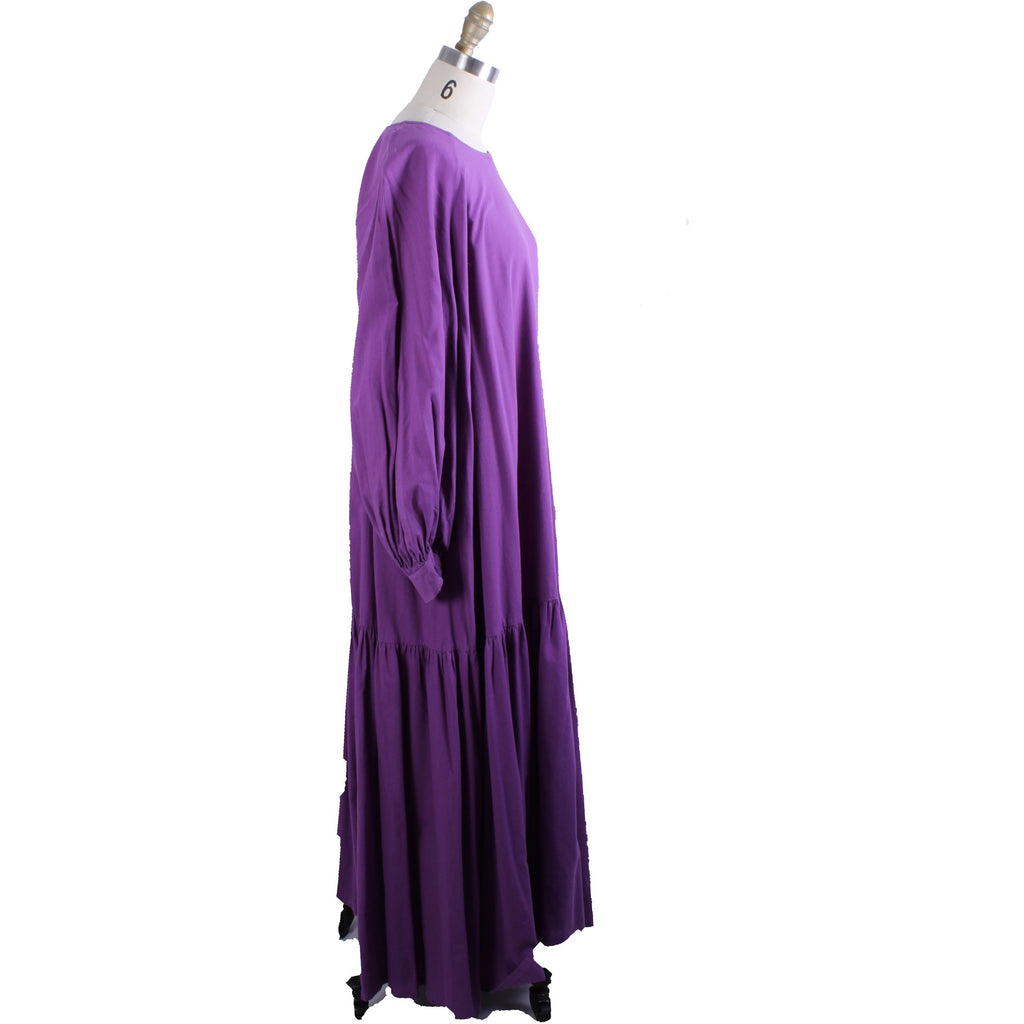1970s Vuokko Maxi Tent Dress Violet Purple Cotton Sz M 38 Mod Designer marimekko Vuokko