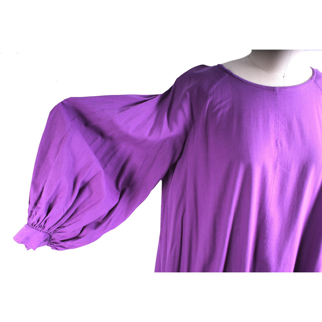 1970s Vuokko Maxi Tent Dress Violet Purple Cotton Sz M 38 Mod Designer marimekko Vuokko