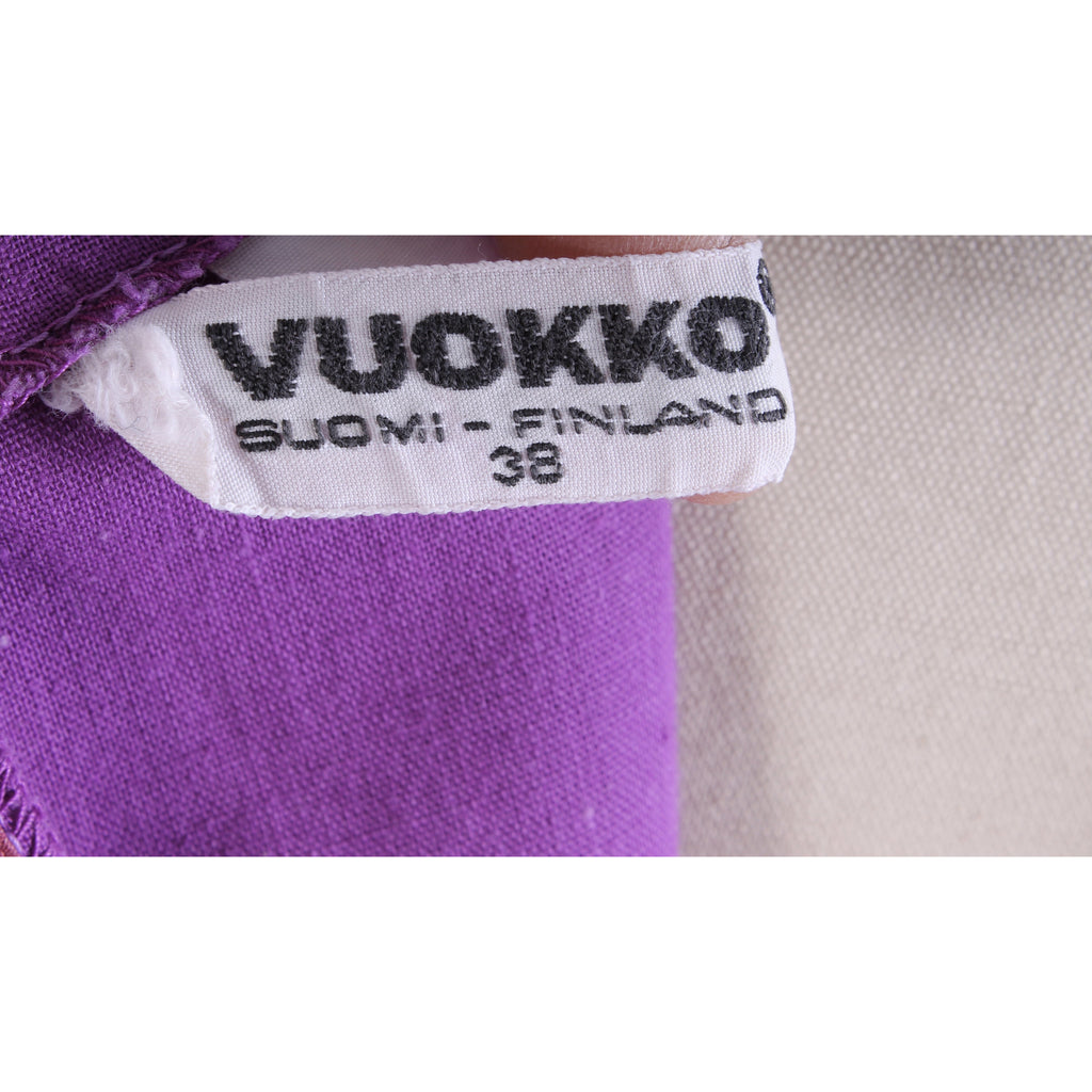 1970s Vuokko Maxi Tent Dress Violet Purple Cotton Sz M 38 Mod Designer marimekko Vuokko
