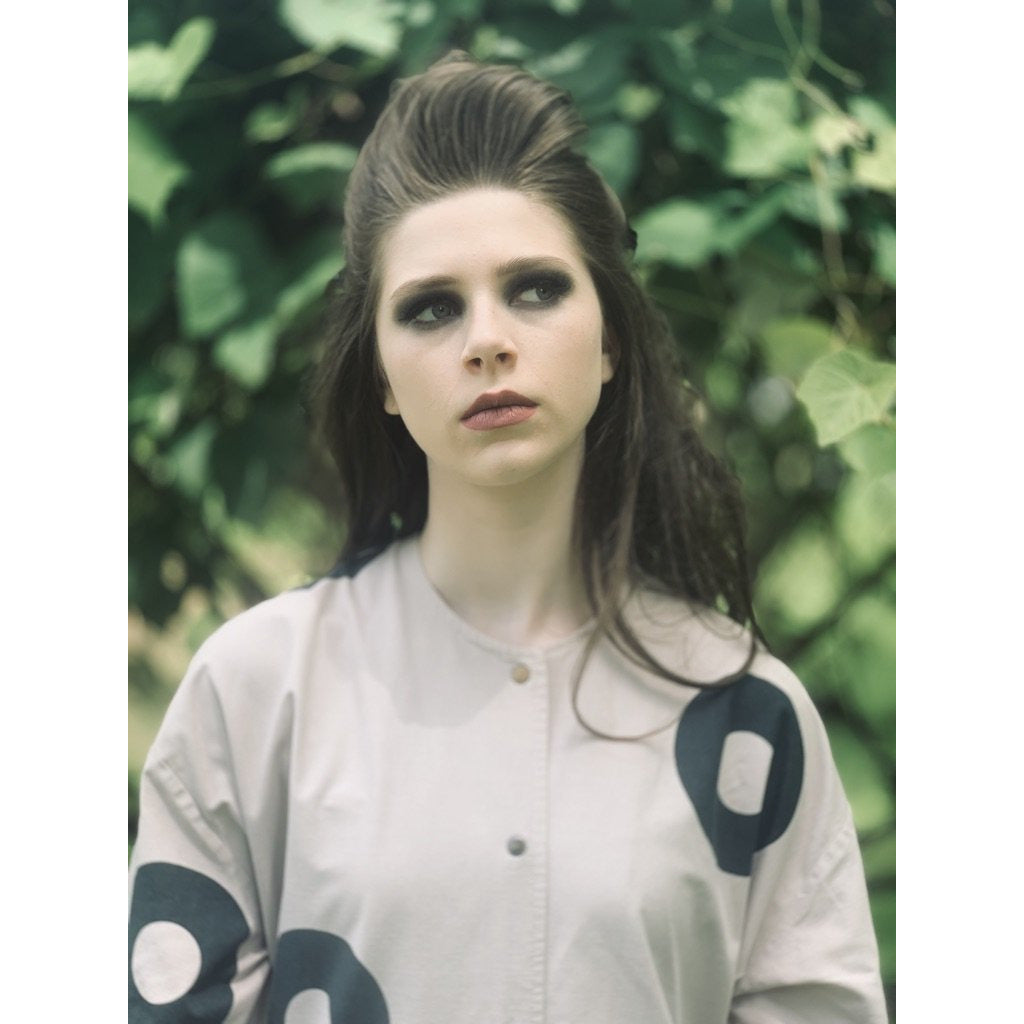 Vintage Mod 1970s Iconic Vuokko Beige / Gray Circles Geometric Print Coat Dress Sz S marimekko The Best Vintage Clothing