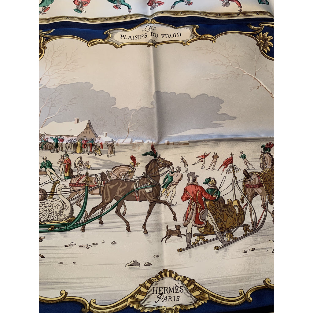 New in box Vintage Hermès Scarf Plaisirs Du Froid winter The Best Vintage Clothing