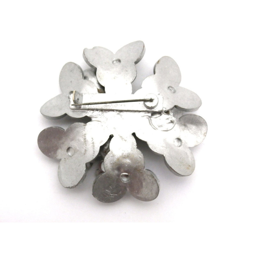 Vintage Celluloid Brooch Gray w/ Green Centers 1930s Jewelry The Best Vintage Clothing