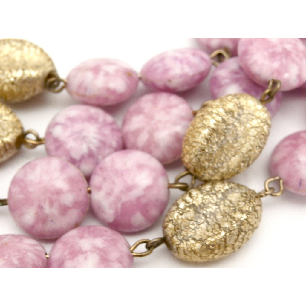 Vintage Kramer 4 Strand Demi Parure Cool Pink & Gold 1950s Lovely Jewelry,New Arrivals Kramer