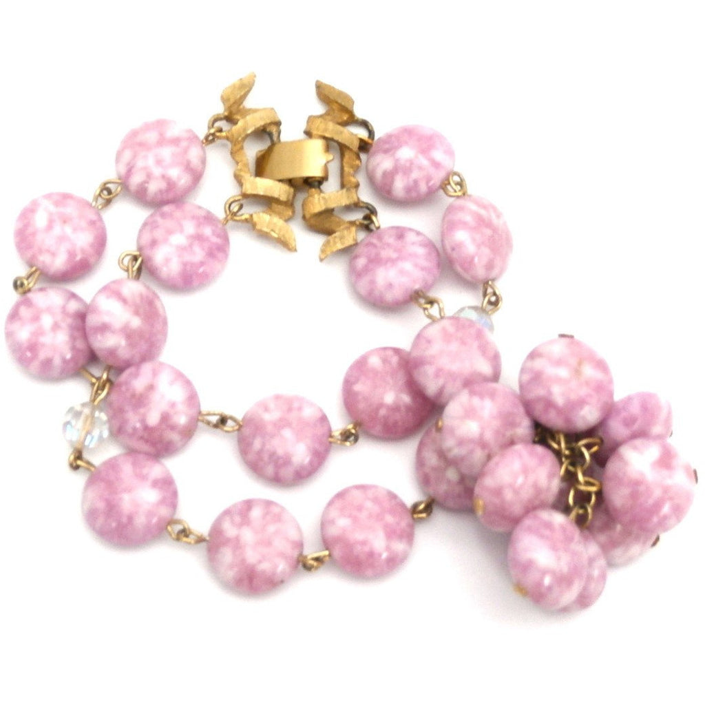 Vintage Kramer 4 Strand Demi Parure Cool Pink & Gold 1950s Lovely Jewelry,New Arrivals Kramer