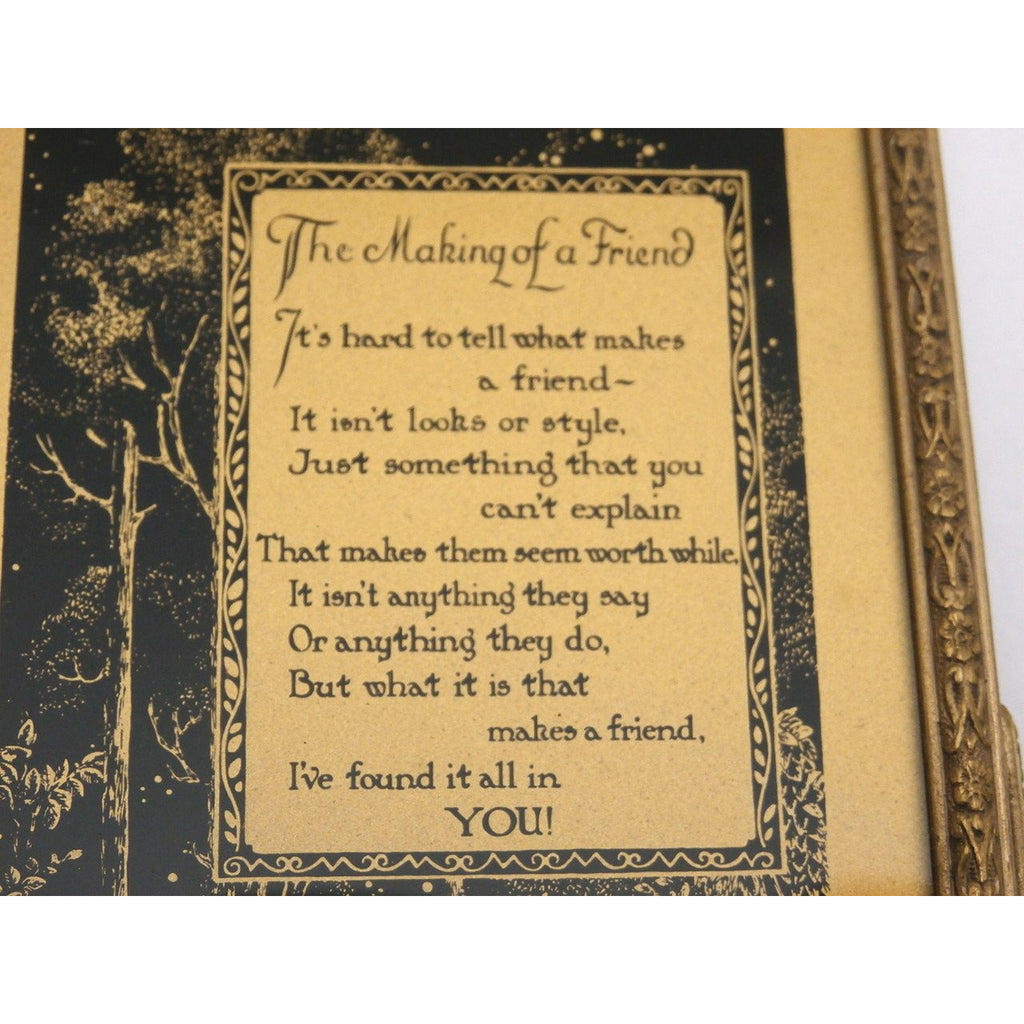 Vintage Reverse Painting on Glass " The Making of a Friend" 1950s New in BOX Collectibles The Best Vintage Clothing