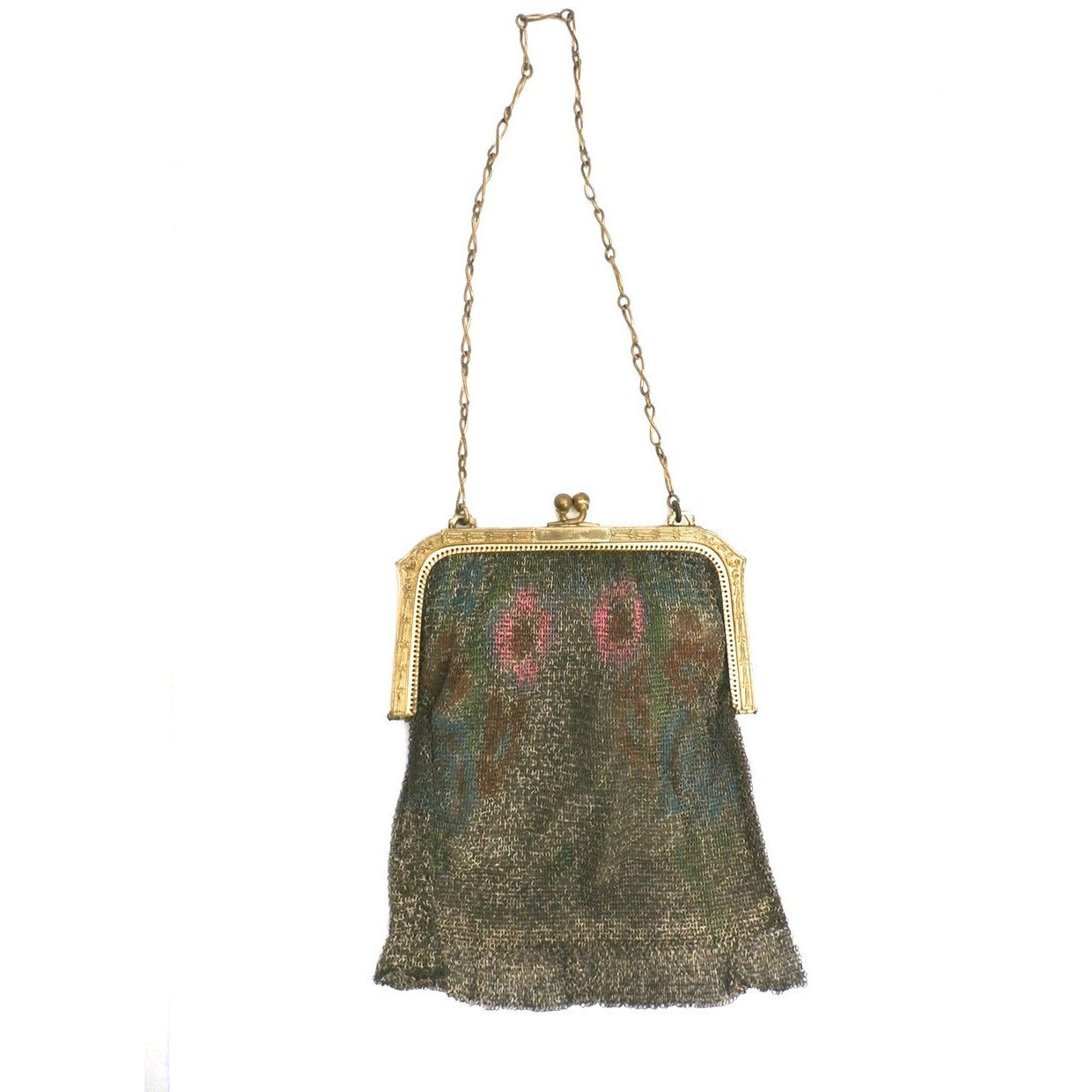 Vintage 1920s Purse Handbag Art Deco Whiting Davis Water Colors