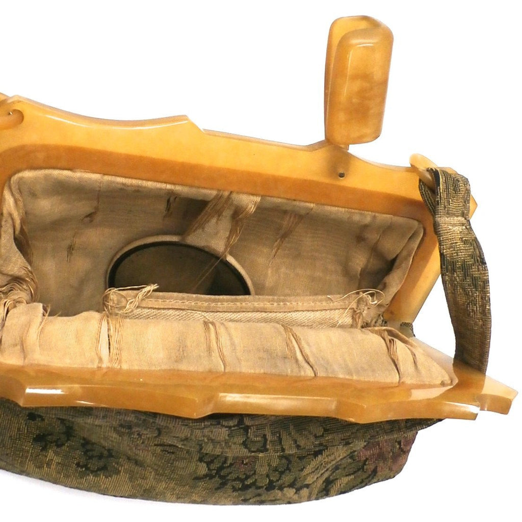 Vintage Ladies Purse Tapestry & Celluloid Frame 1920s Handbags,Women's The Best Vintage Clothing