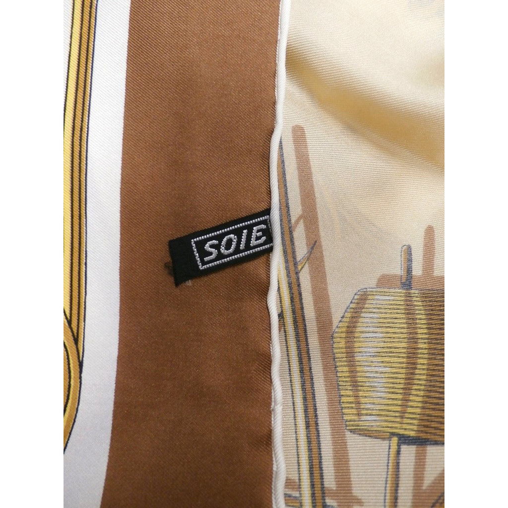 Vintage Silk Scarf Engineering Theme 1950S S.A.C.M. Mulhouse Accessories The Best Vintage Clothing