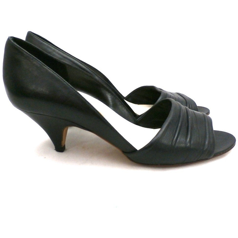 Vintage Womens Shoes 9 West Black Peep-Toe Pump Brazil 7.5 M 1980S On Sale,Shoes The Best Vintage Clothing